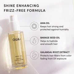 OUAI hair oil in hand showing travel-friendly 1.5 fl oz size