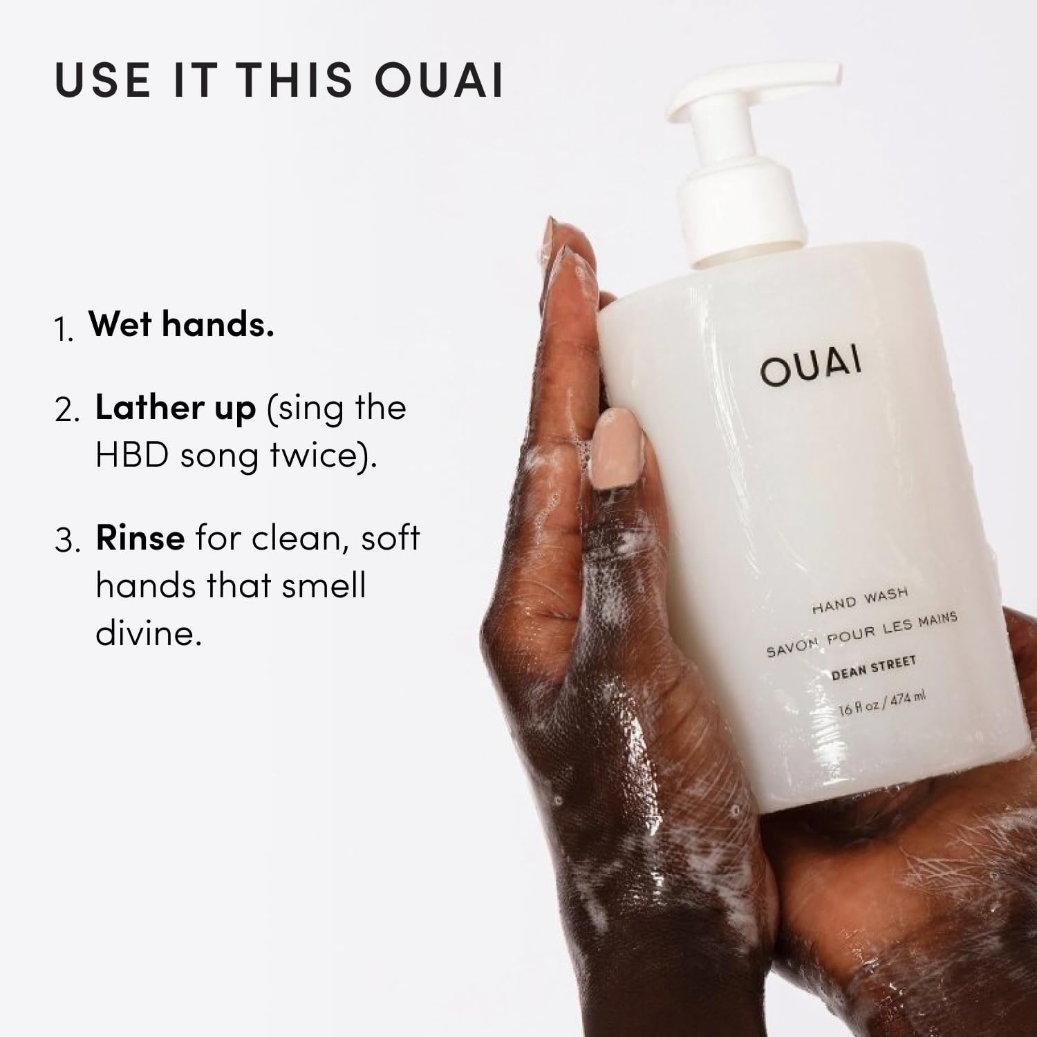 OUAI ingredients flatlay with avocado and rosehip showing natural actives benefit: nourishing formula