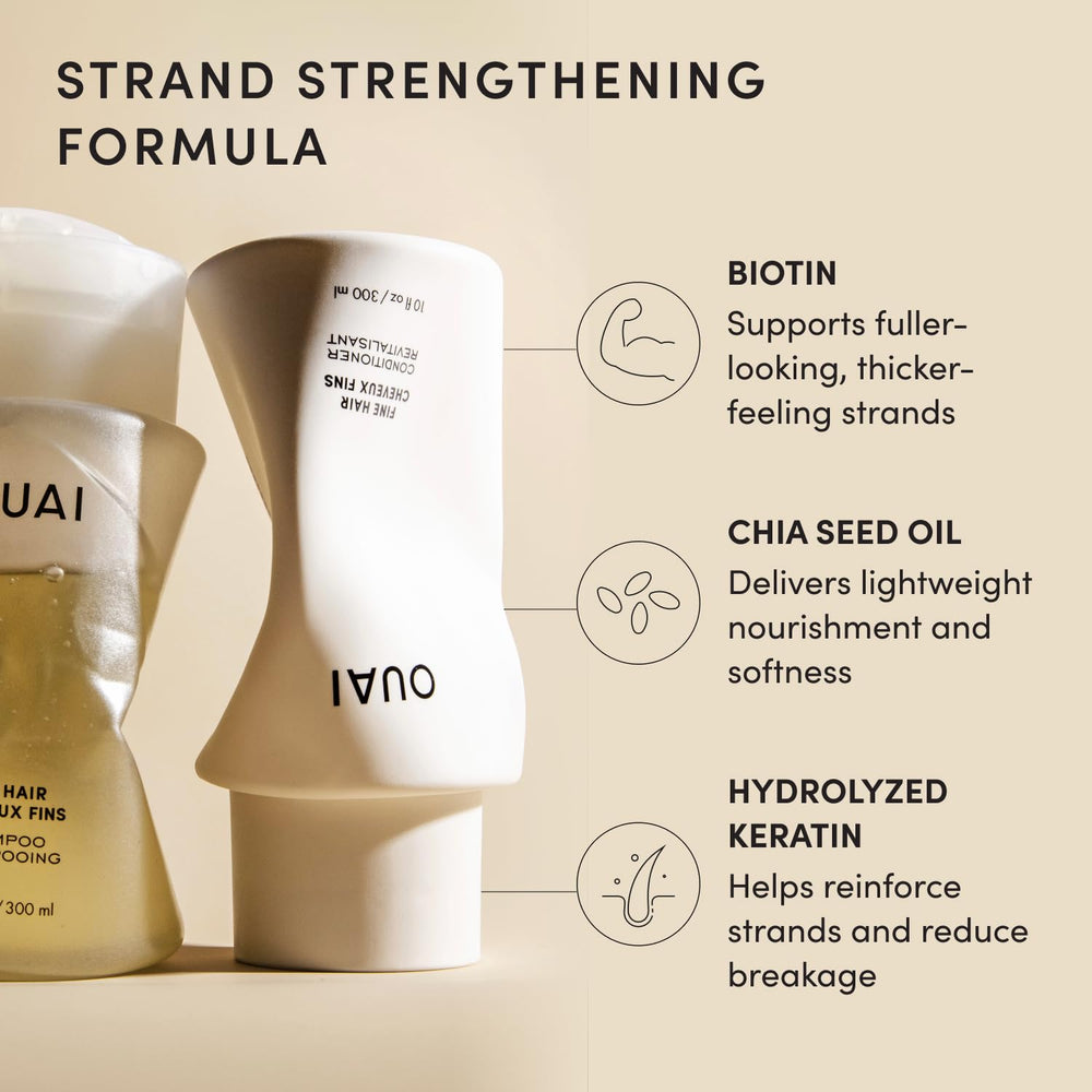 OUAI keratin and marshmallow root ingredients conveying strength