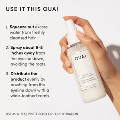 OUAI product label highlighting paraben-free and sulfate-free benefit