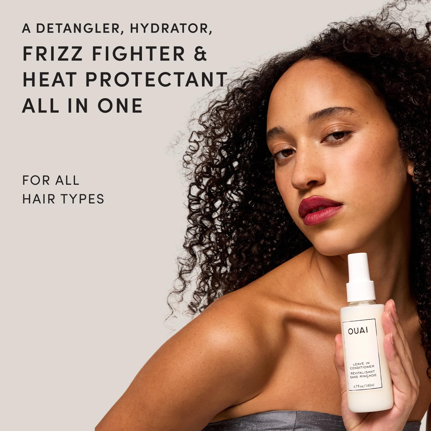 OUAI fine mist spray detail providing even application and lightweight hold