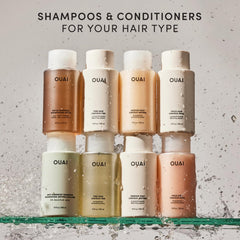 OUAI medium label detail highlighting sulfate-free, keratin-infused formula