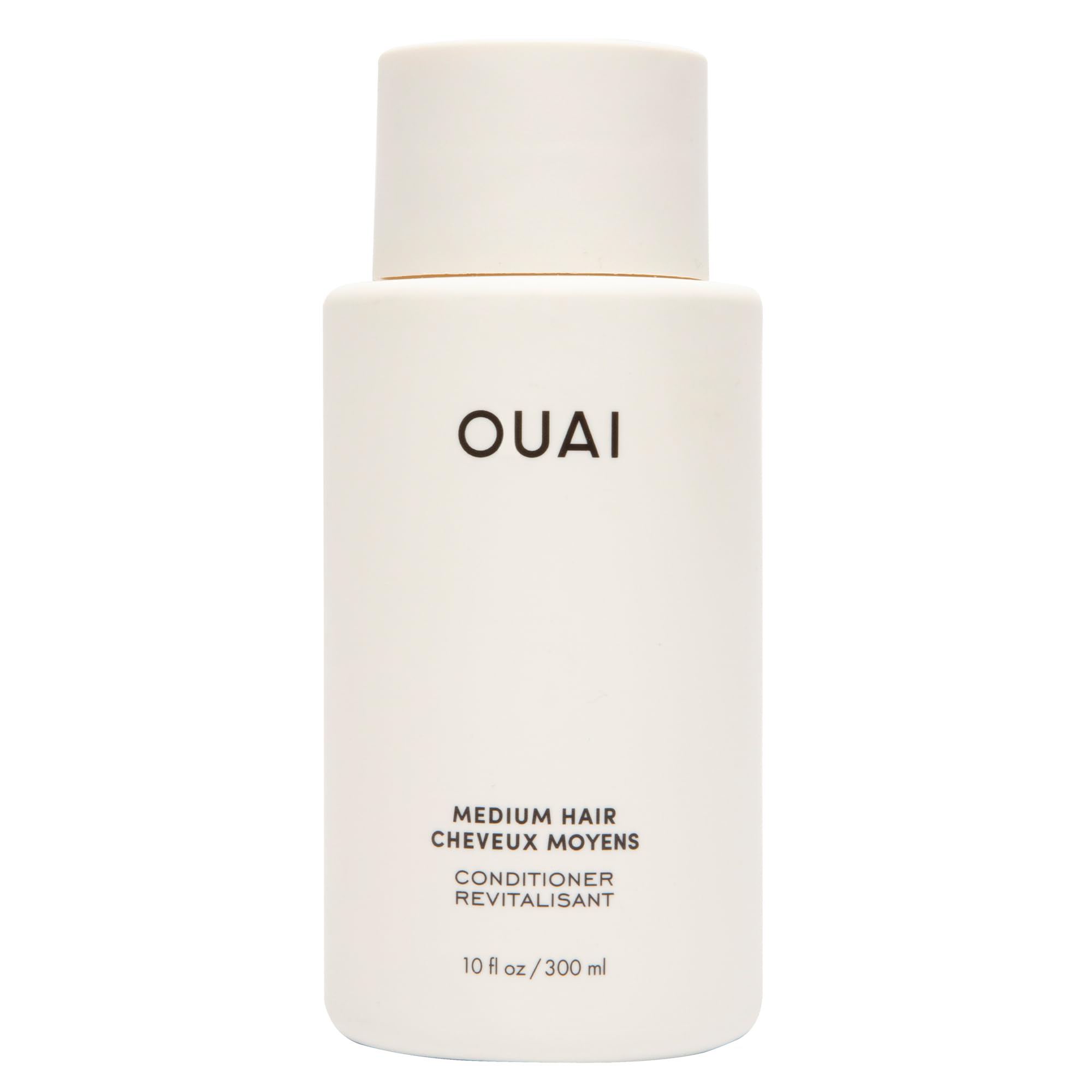 OUAI medium conditioner front bottle view showing clean design and size benefit