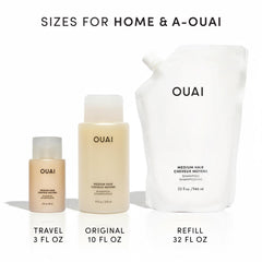 OUAI medium on bathroom shelf in lifestyle scene suggesting everyday luxury