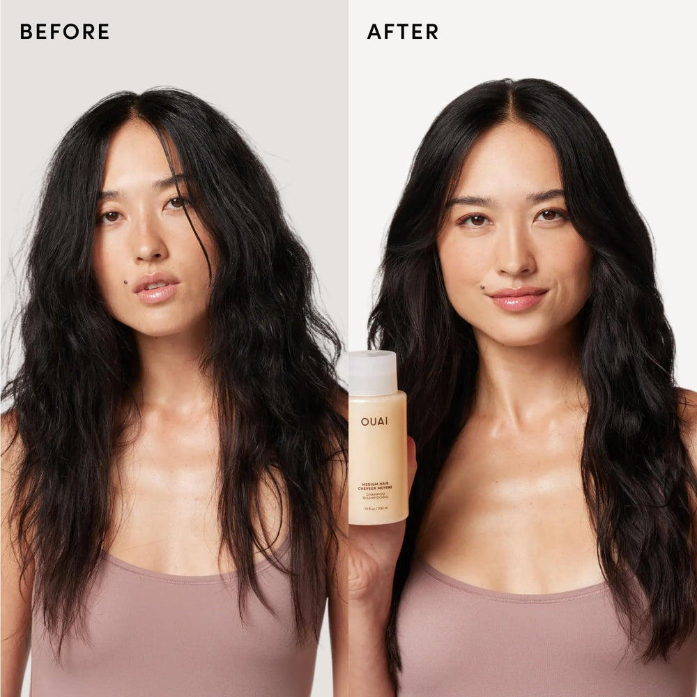 OUAI shampoo foam texture demonstrating gentle lather for effective cleansing