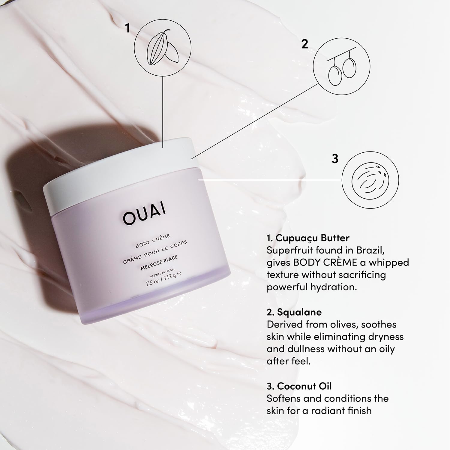 OUAI Melrose Place applied on hand demonstrating quick absorption benefit