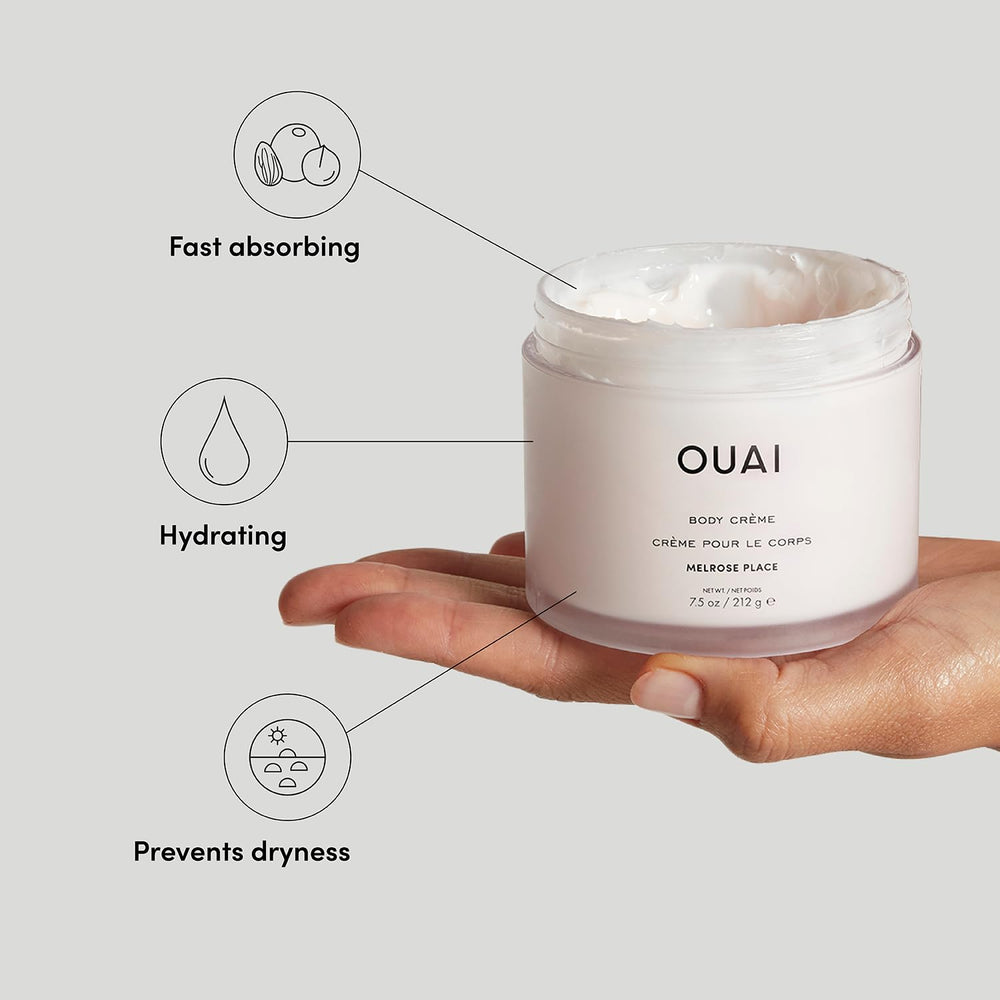 OUAI Melrose Place cream texture close-up highlighting whipped hydration benefit