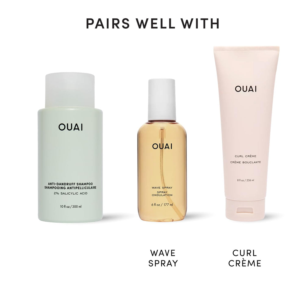 OUAI pump and cap closure close-up emphasizing spill-proof convenience