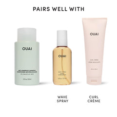 OUAI pump and cap closure close-up emphasizing spill-proof convenience