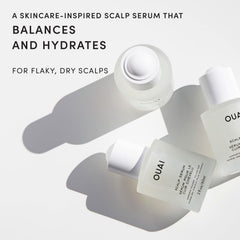 OUAI scalp serum dropper dispensing clear serum for precise application