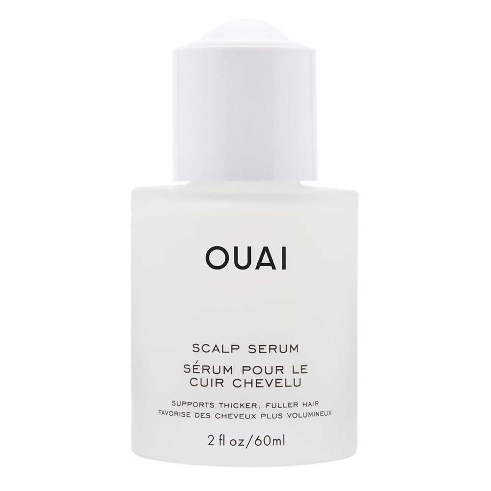 OUAI scalp serum front bottle showing sleek label and 2 fl oz size