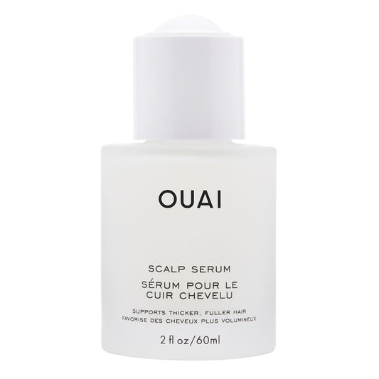 OUAI scalp serum front bottle showing sleek label and 2 fl oz size