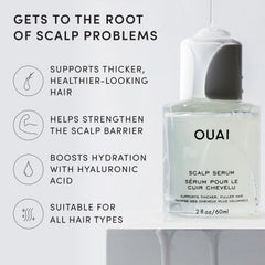 OUAI scalp serum texture closeup highlighting lightweight fast-absorbing feel