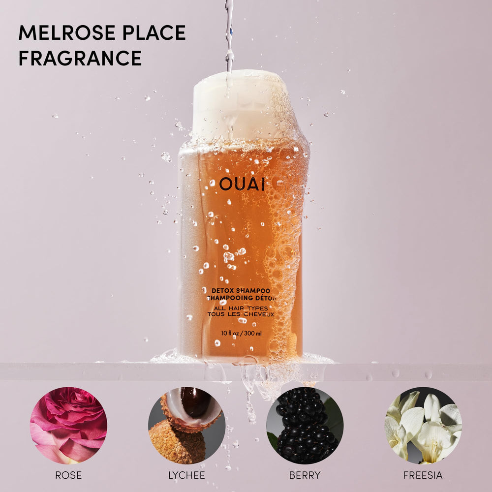 OUAI shampoo before and after buildup removal for fresher hair