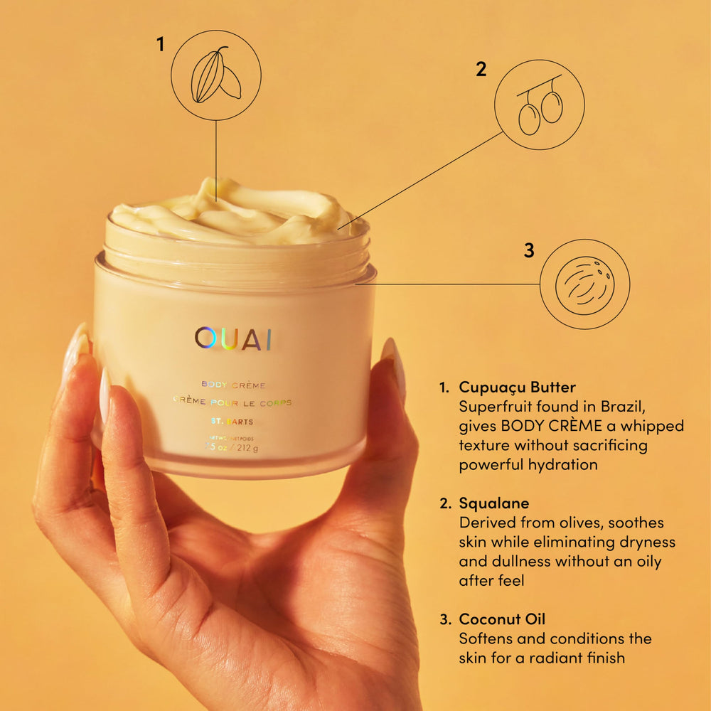 OUAI hair and body mist being sprayed on hair offering light fragrance refresh benefit