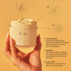 OUAI hair and body mist being sprayed on hair offering light fragrance refresh benefit