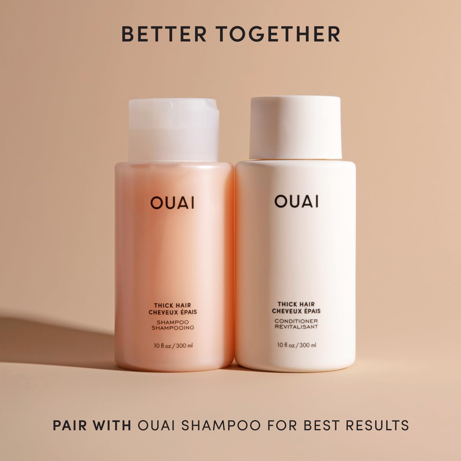 OUAI conditioner cream texture close-up showing rich hydration