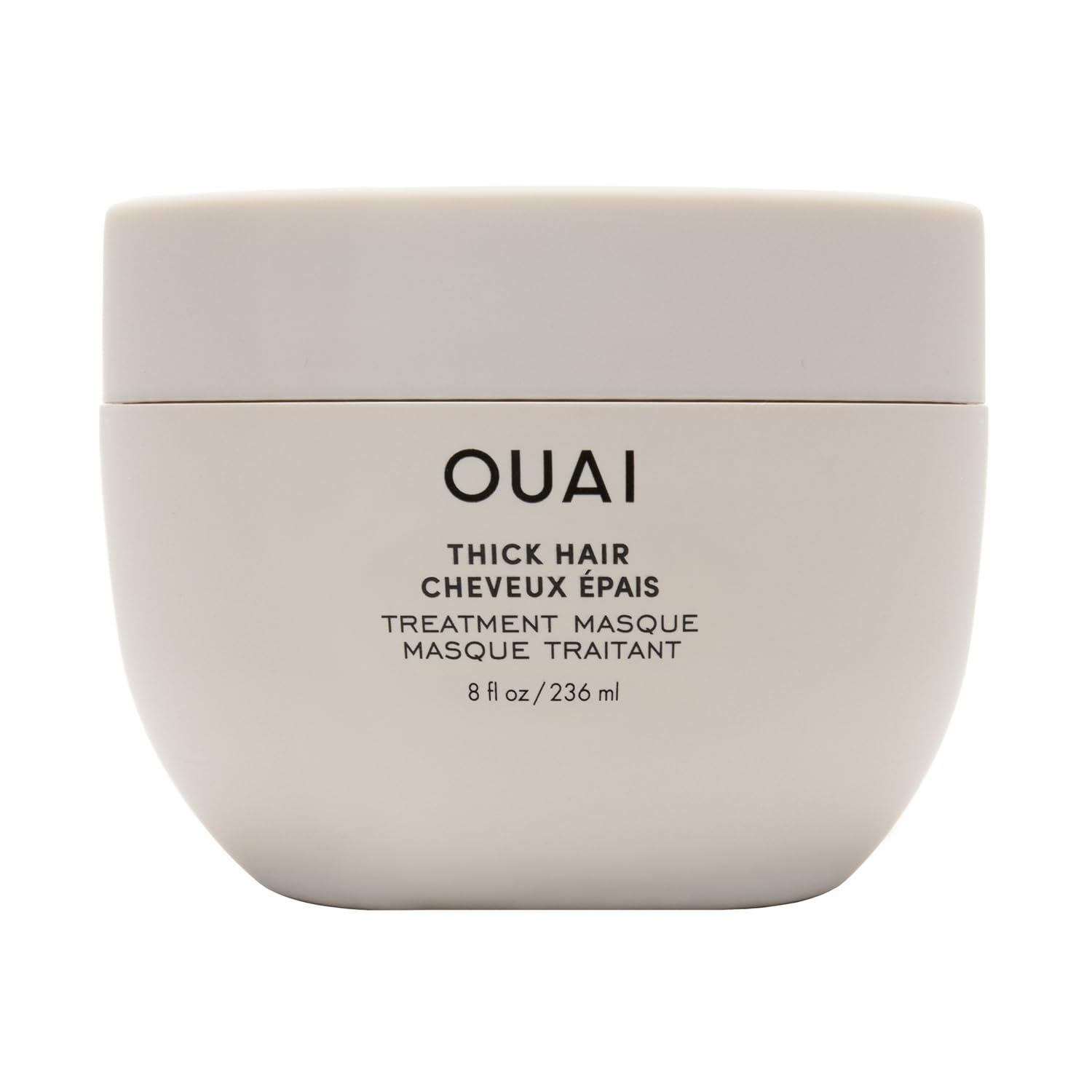 OUAI jar front view showing packaging and nourishing mask benefits