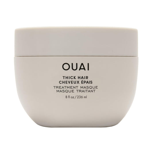 OUAI jar front view showing packaging and nourishing mask benefits