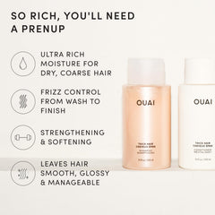 OUAI texture of shampoo and conditioner dispensed to show consistency