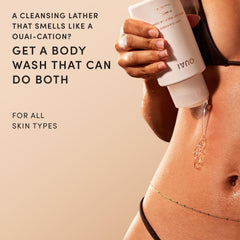 OUAI travel size bottle held in hand illustrating compact convenience