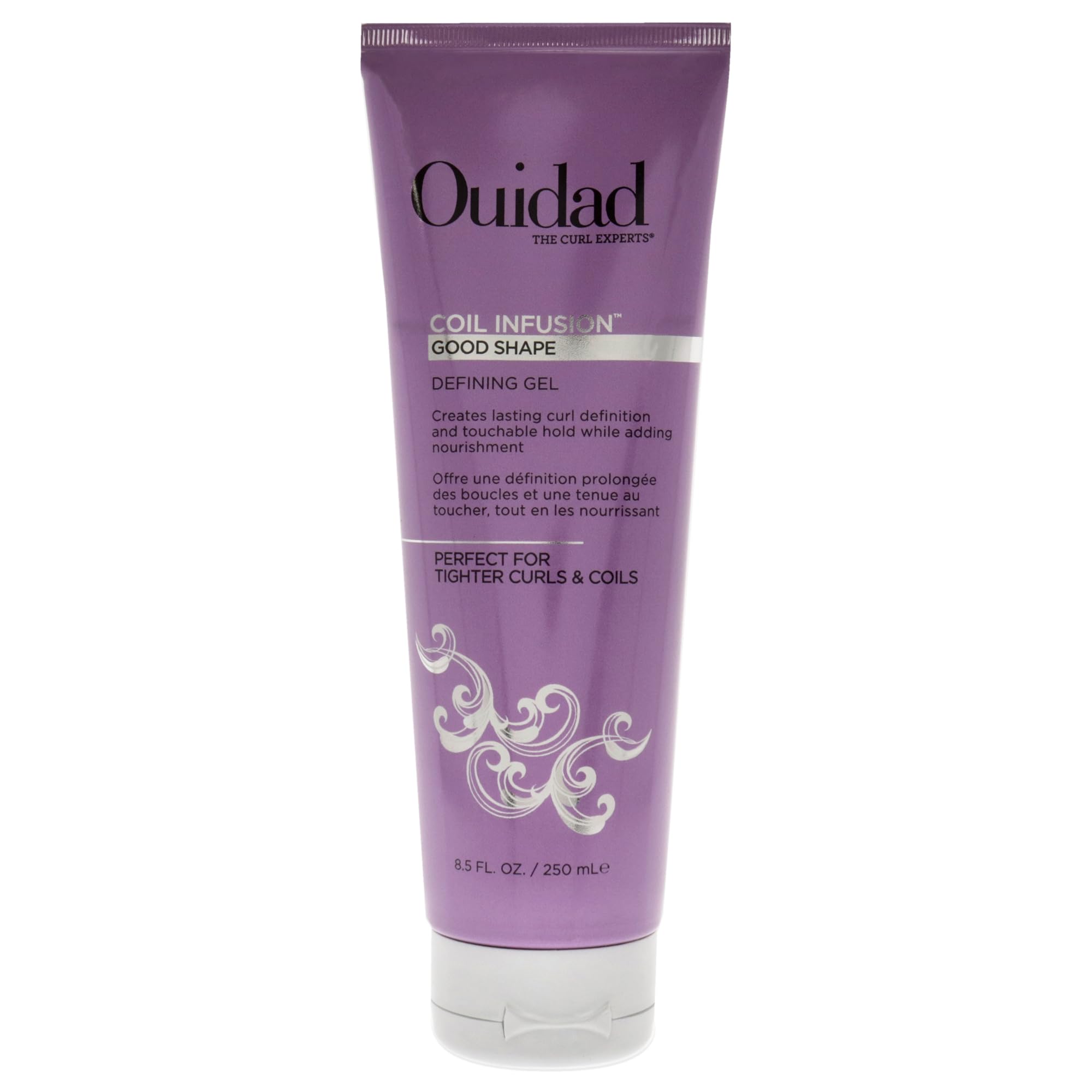 Ouidad front packaging showing jar and label with benefit of defined coils