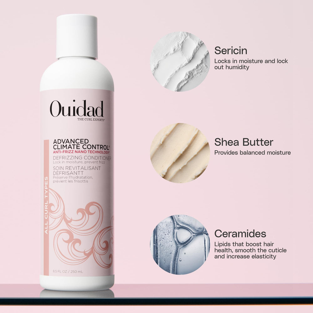 Ouidad creamy conditioner texture close-up for smooth hydration