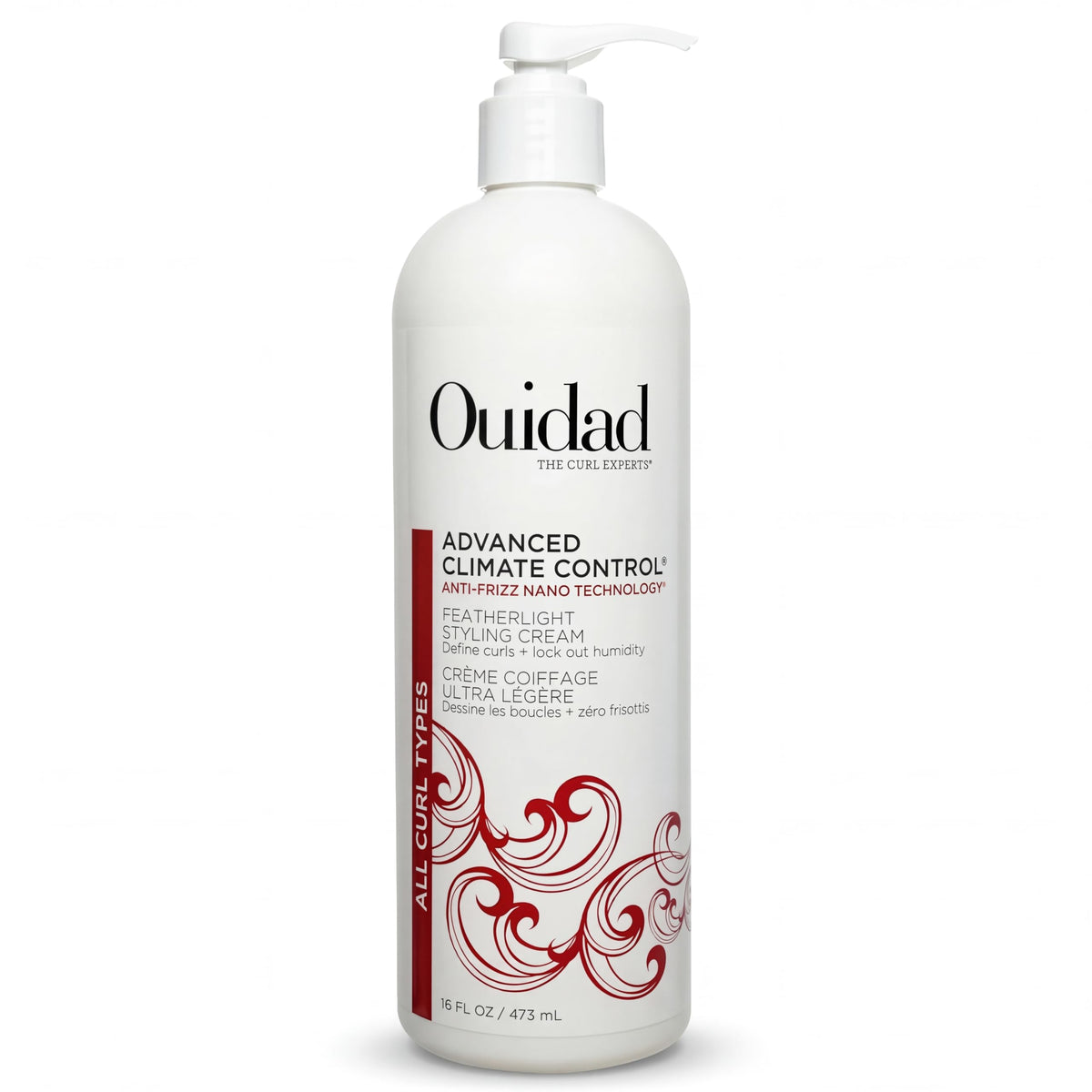 Ouidad featherlight front jar shows product and branding, fast styling results