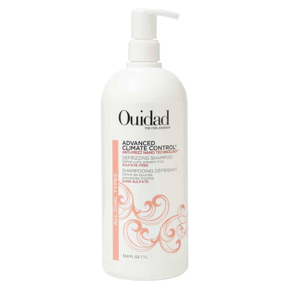 Ouidad front bottle 33.8 fl oz showing product and curl focus for longer use