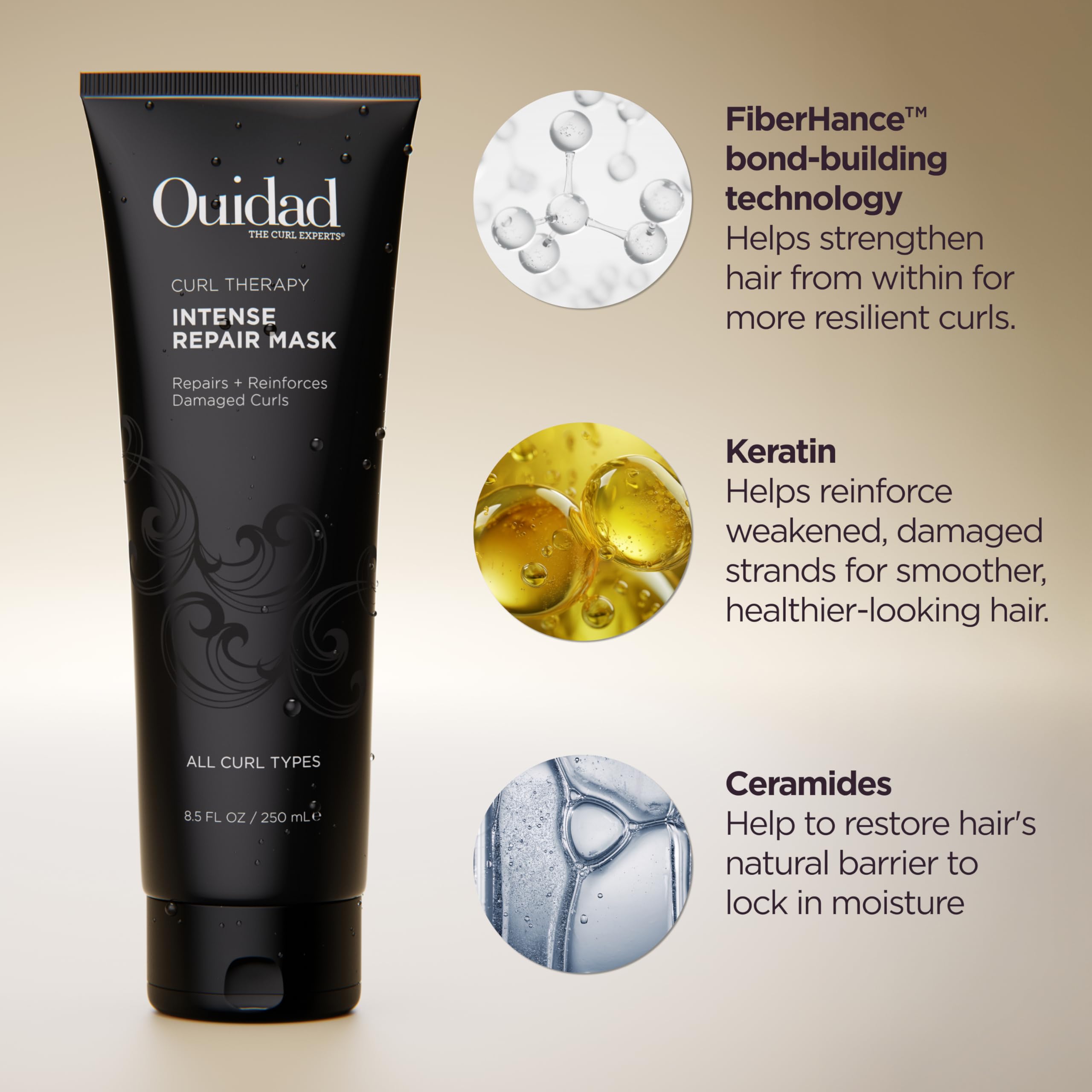 Ouidad open jar showing cushiony consistency for even application