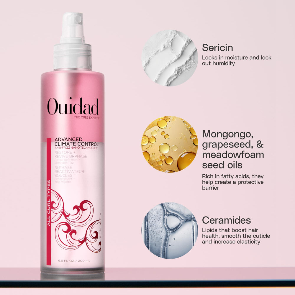 Ouidad Restore + Revive spray action misting hair for quick curl revival and frizz control