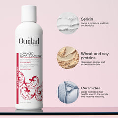 Ouidad gel texture close-up highlighting lightweight, non-sticky formula benefit