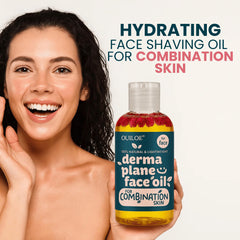 close-up of Ouiloe oil spreading on skin to reduce razor friction