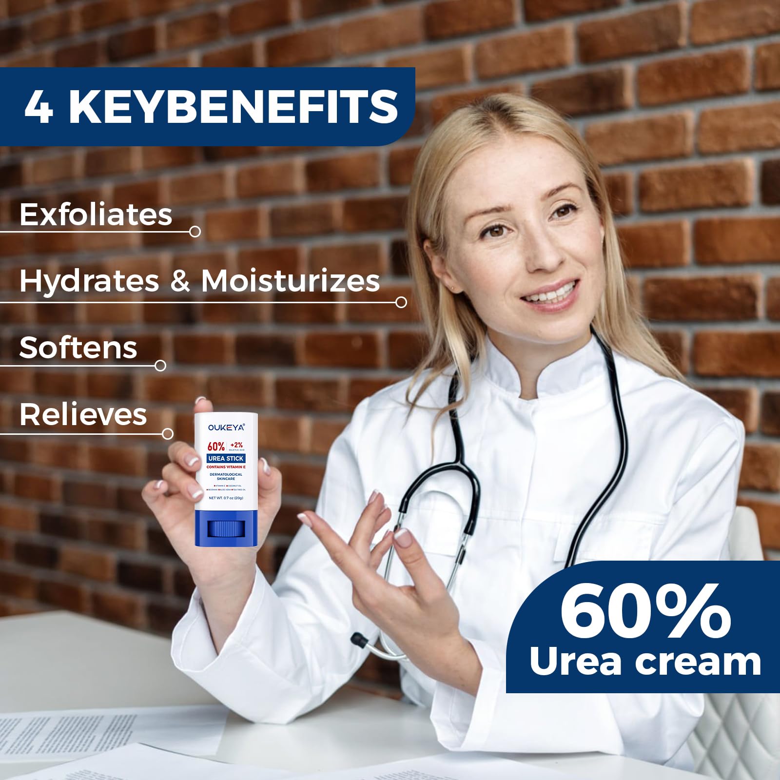 OUKEYA cream texture close-up highlighting smooth, fast-absorbing formula benefit