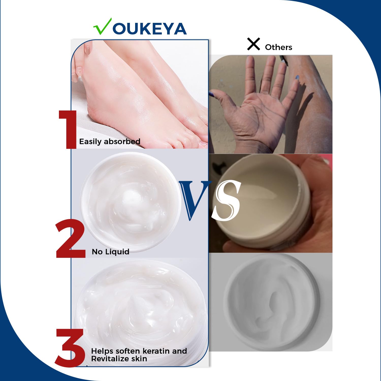 Nighttime sock treatment with OUKEYA illustrating intensive overnight hydration benefit