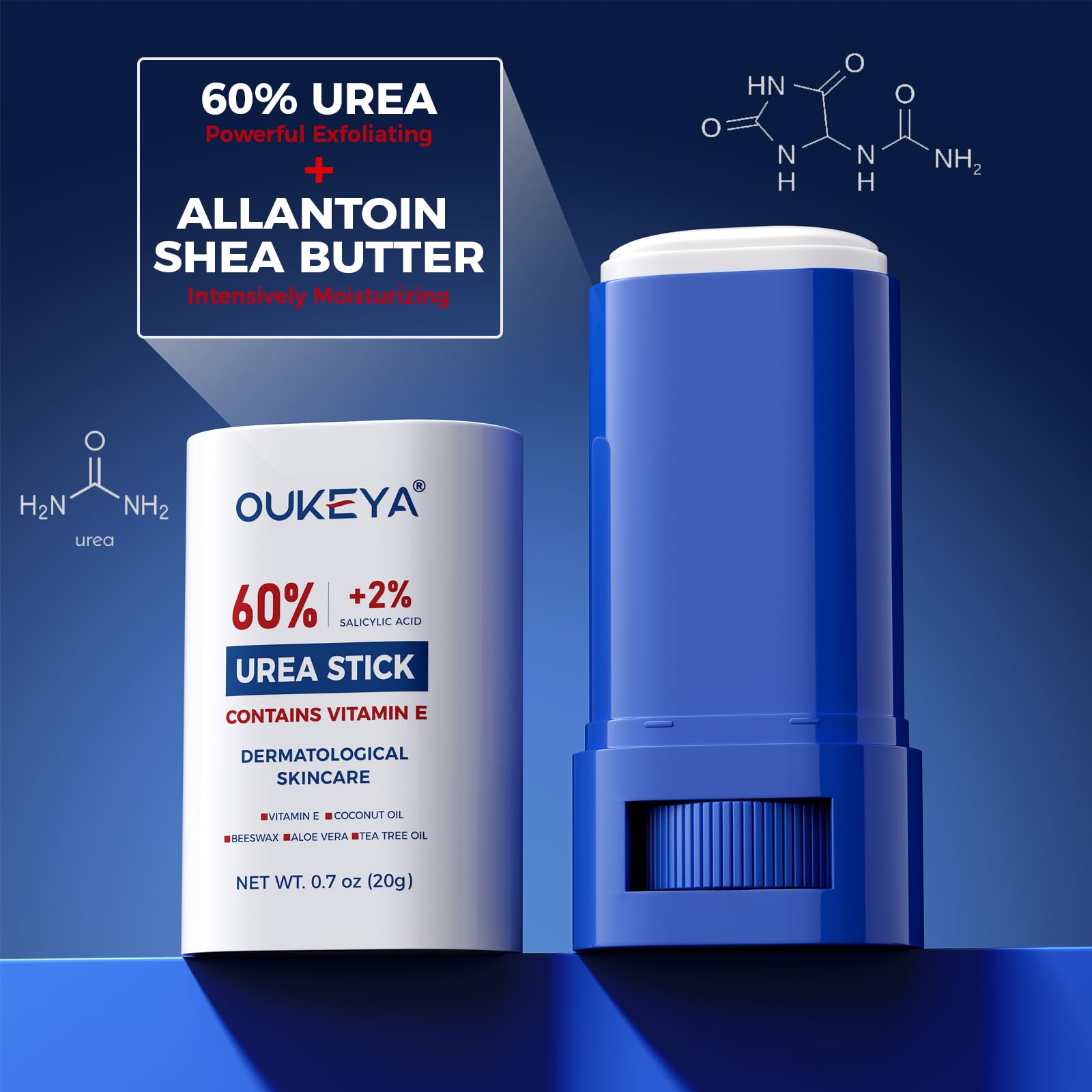 OUKEYA size comparison with hand showing compact 0.7oz portability benefit