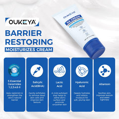 OUKEYA cream texture close-up demonstrating lightweight, non-greasy finish for hydration