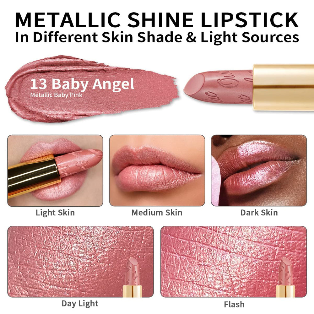 Oulac lipstick held in hand showing scale and travel-friendly compact size advantage