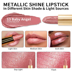 Oulac lipstick held in hand showing scale and travel-friendly compact size advantage