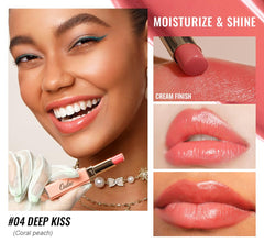 Oulac open bullet revealing smooth coral peach color and easy glide