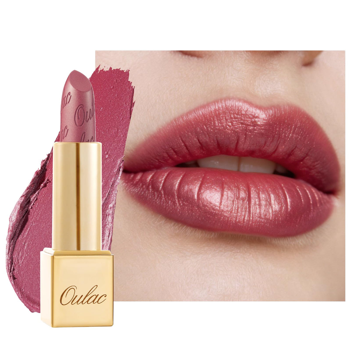 Oulac front tube showing metallic pink finish and quick application advantage