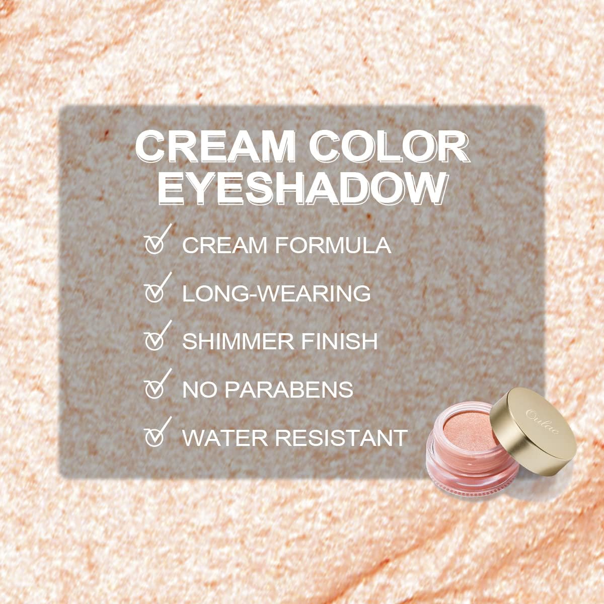 Oulac cream eyeshadow application with finger showing ease benefit: effortless blending
