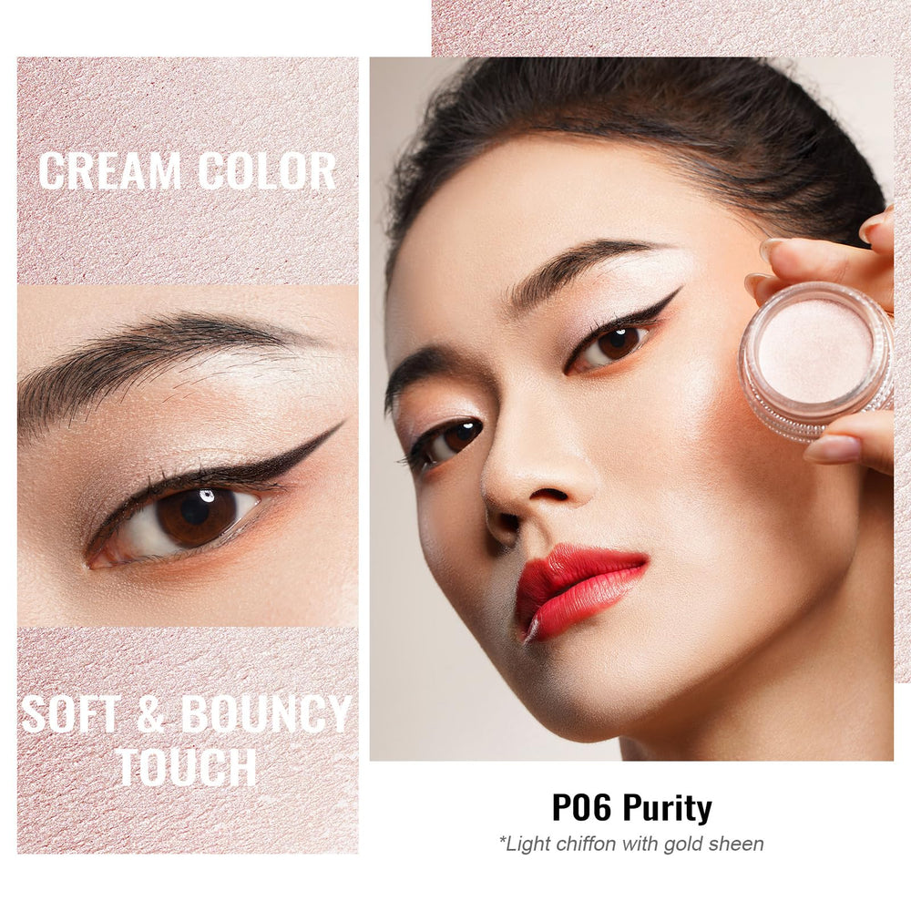 Oulac texture close-up displaying creamy shimmer that blends smoothly