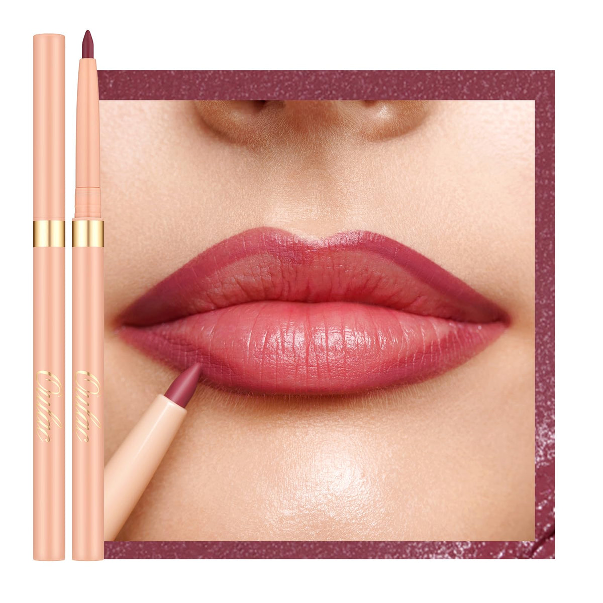 Oulac front packaging showing shade 05 Dried Rose and benefit of neat definition