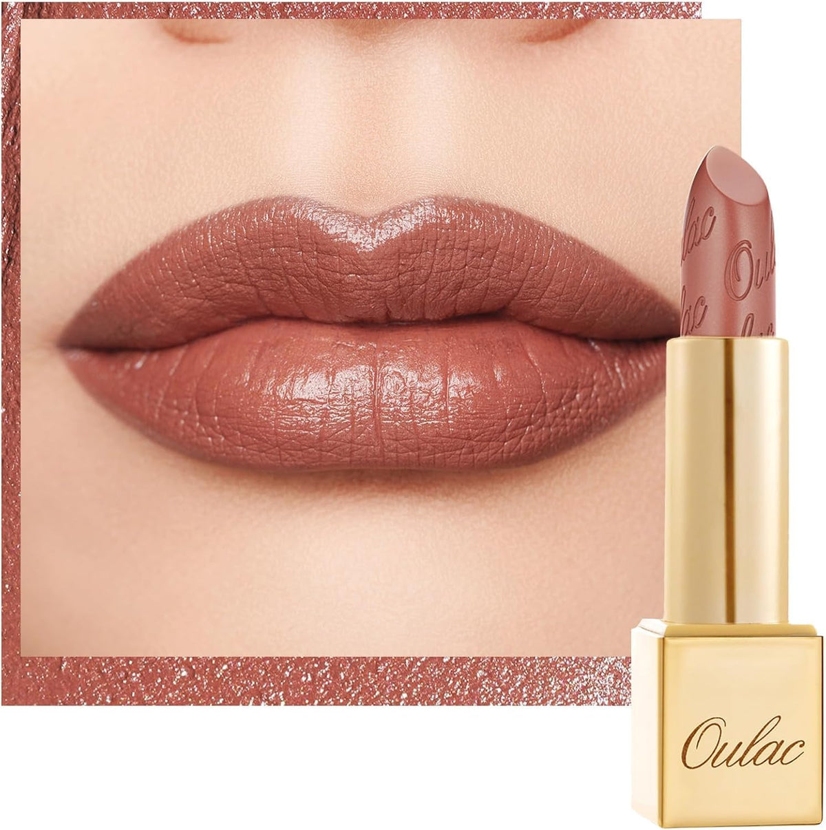 Oulac front packaging showing elegant mirror-finish tube and shade label