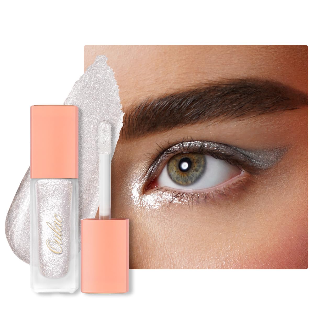 Oulac front packaging showing white glitter and brand shine benefit