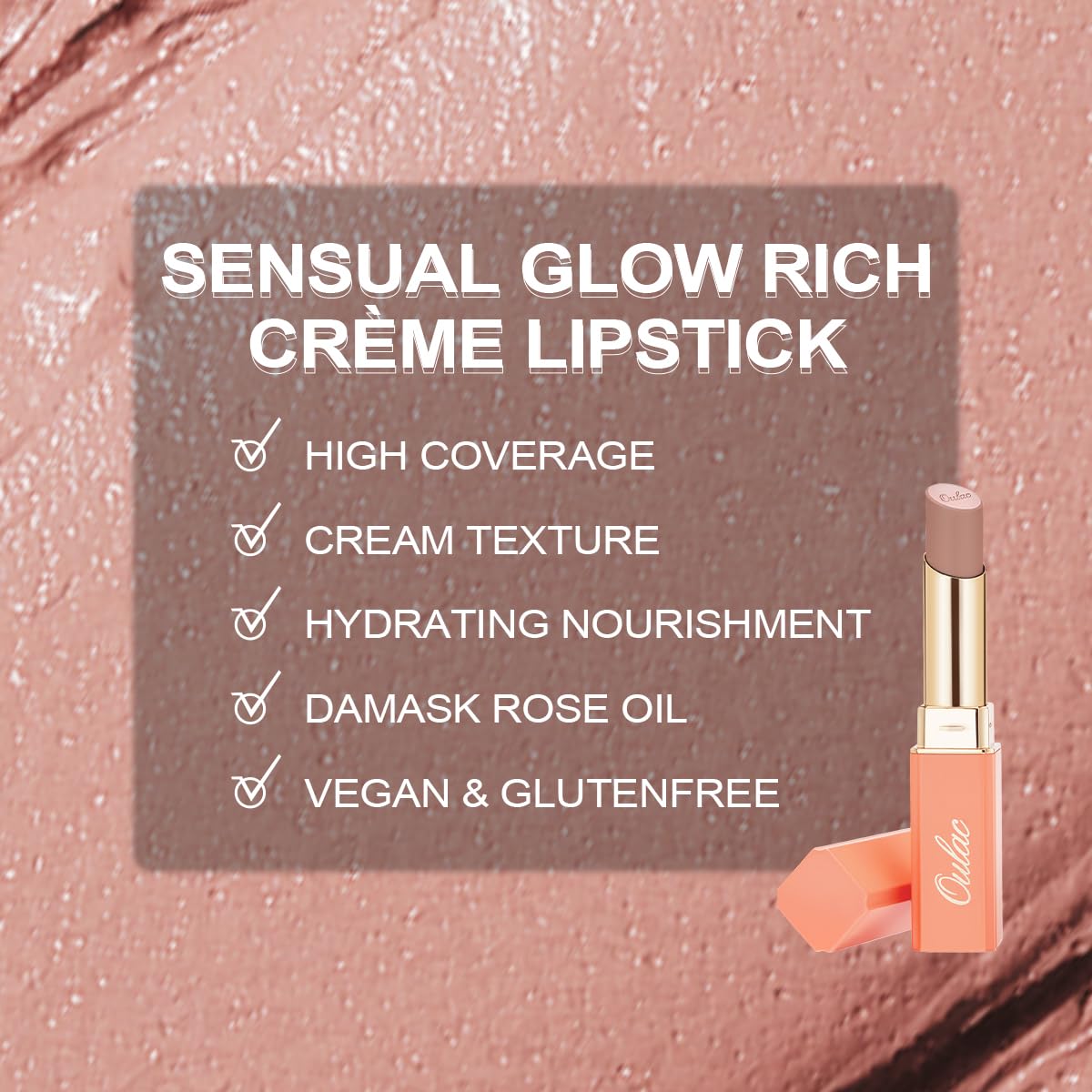 Oulac ingredients label closeup highlighting hyaluronic acid and shea butter
