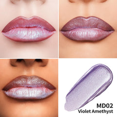 Oulac lavender shade swatch on arm showing reflective metallic finish