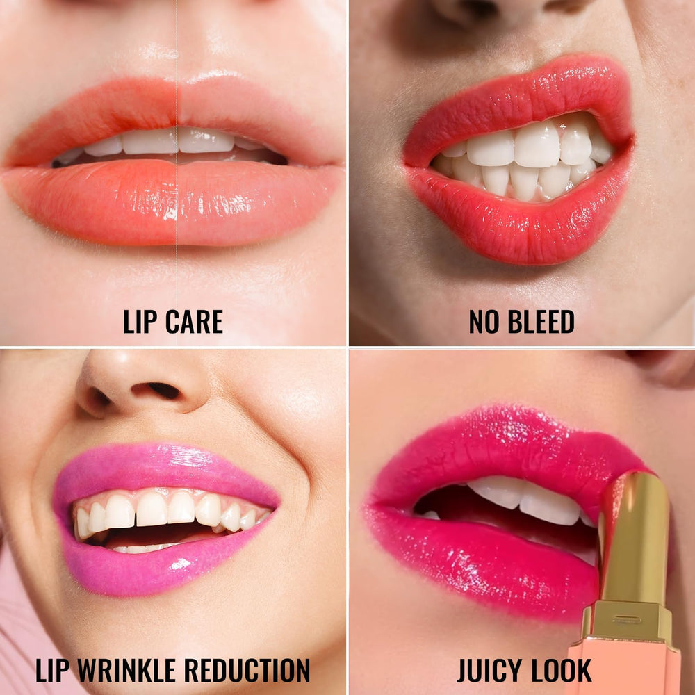 Oulac lip application on model giving natural color and hydrated look