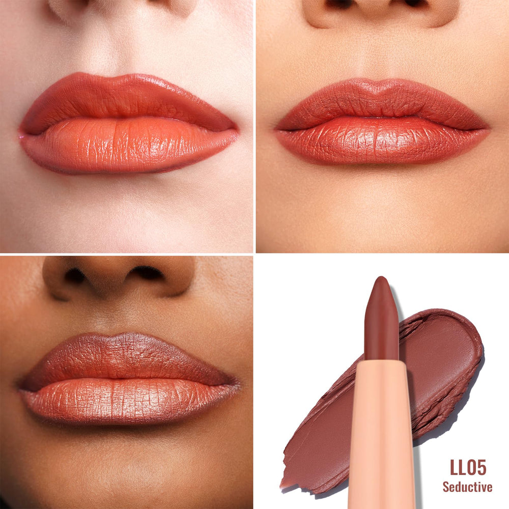 Oulac applied on lips closeup showing defined, smudge‑resistant finish